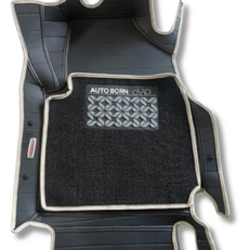 BLACK WITH ICE GREY PIPING MAT