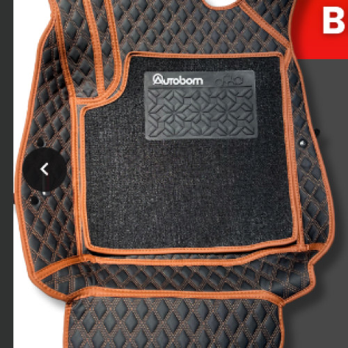 BLACK WITH TAN PIPING MAT