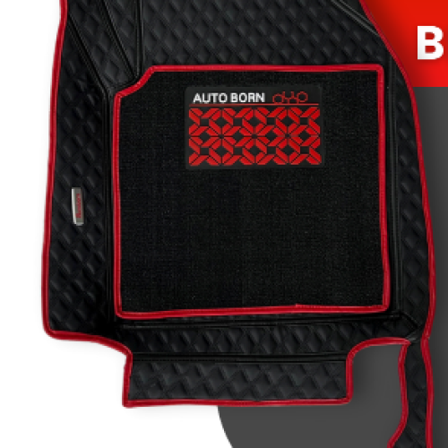 BLACK WITH RED PIPING MAT